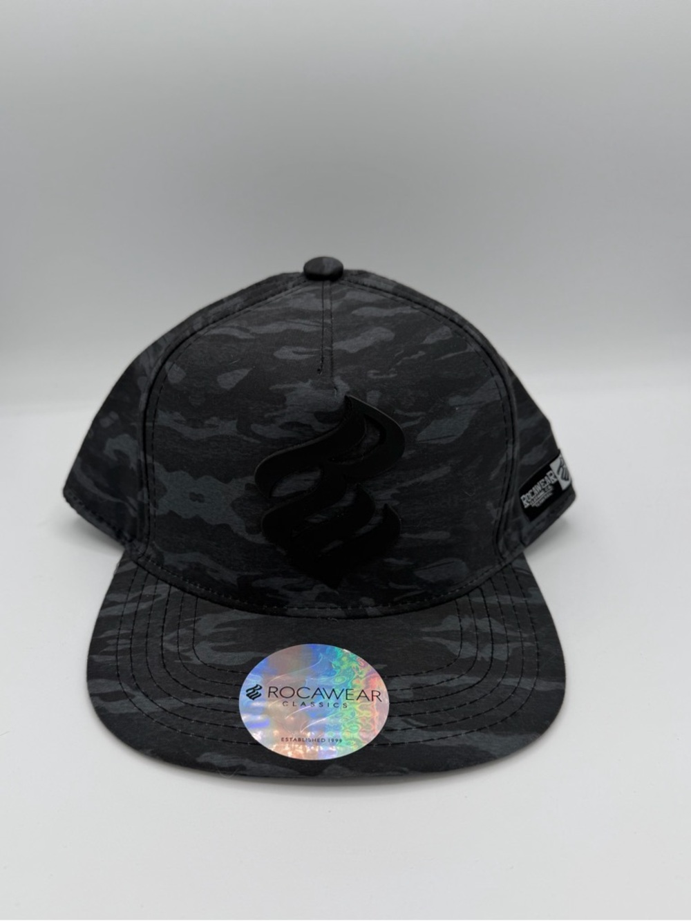 Rocawear Black Camouflage Flat Brim Snapback